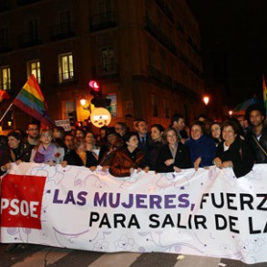 Dirigentes federales del PSOE participaron en la manifestación del 8 de marzo e Dirigentes federales del PSOE participaron en la manifestación del 8 de marzo en Madrid