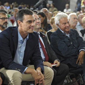 Sánchez propone que el 27-S los electores apliquen a Mas "la reforma laboral qu Pedro Sánchez con Felipe González y Miquel Iceta