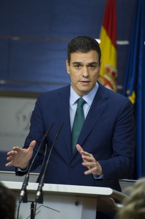 Pedro Sánchez traslada a Rajoy la "voluntad del PSOE de propiciar un gobierno c Pedro Sánchez 120216