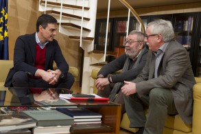 Agenda miércoles 10 de febrero Pedro Sánchez con Méndez y Toxo