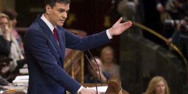 Pedro Sánchez en el debate de investidura