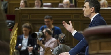 Pedro Sánchez en la sesión de investidura