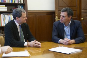 Pedro Sánchez se ha reunido con el Alto Comisionado para la Paz en Colombia, Se Pedro Sánchez y Sergio Jaramillo
