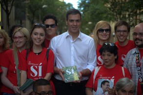 Pedro Sánchez: "La solución a un gobierno del PP es el PSOE y no un gobierno p Pedro Sánchez con voluntarios socialistas