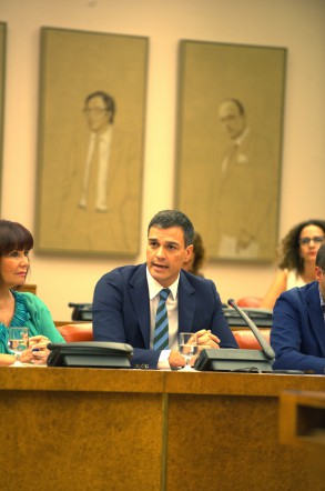 Pedro Sánchez: “Es responsabilidad de Rajoy presentarse a la investidura y tr Pedro Sánchez en la reunión del GPS