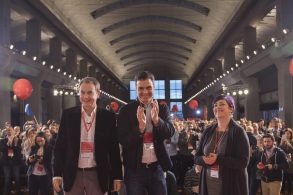 ZAPATERO: “Esta Escuela debe ser un buen debate, de un buen partido, para un b Zapatero , Pedro Sánchez y E. Gardiazábal 150318