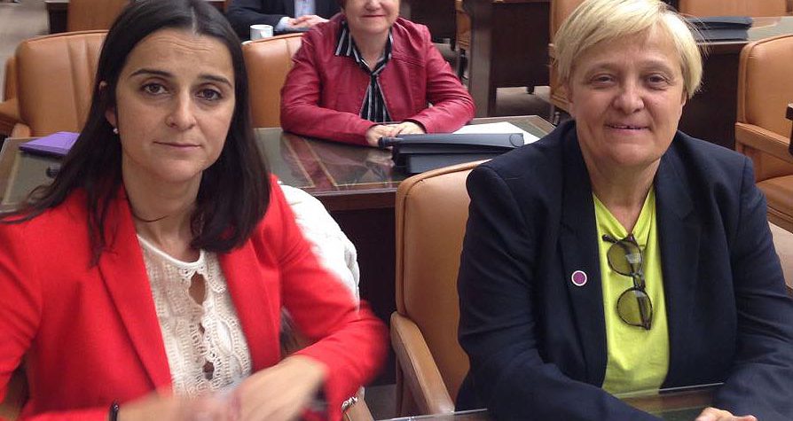 Ángeles Álvarez: "Los PGE son una gran estafa a las víctimas de la violencia Carmen Cuello y Ángeles Álvarez, en la comisión