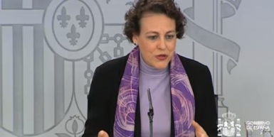 La ministra Valerio durante la rueda de prensa posterior al Consejo de Ministros