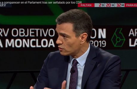 Pedro Sánchez durante la entrevista en "Al Rojo Vivo"