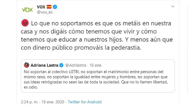 El PSOE denuncia a VOX ante la Fiscalía General del Estado por ...