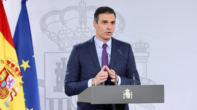 Pedro Sánchez durante su comparecencia