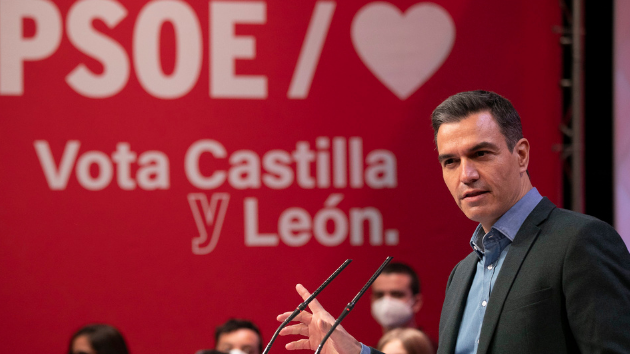 Pedro Sánchez durante su intervención en Soria