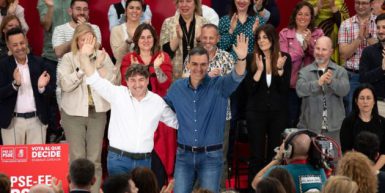 El secretario general del PSOE y presidente del Gobierno junto al candidato del PSE-EE a lehendakari